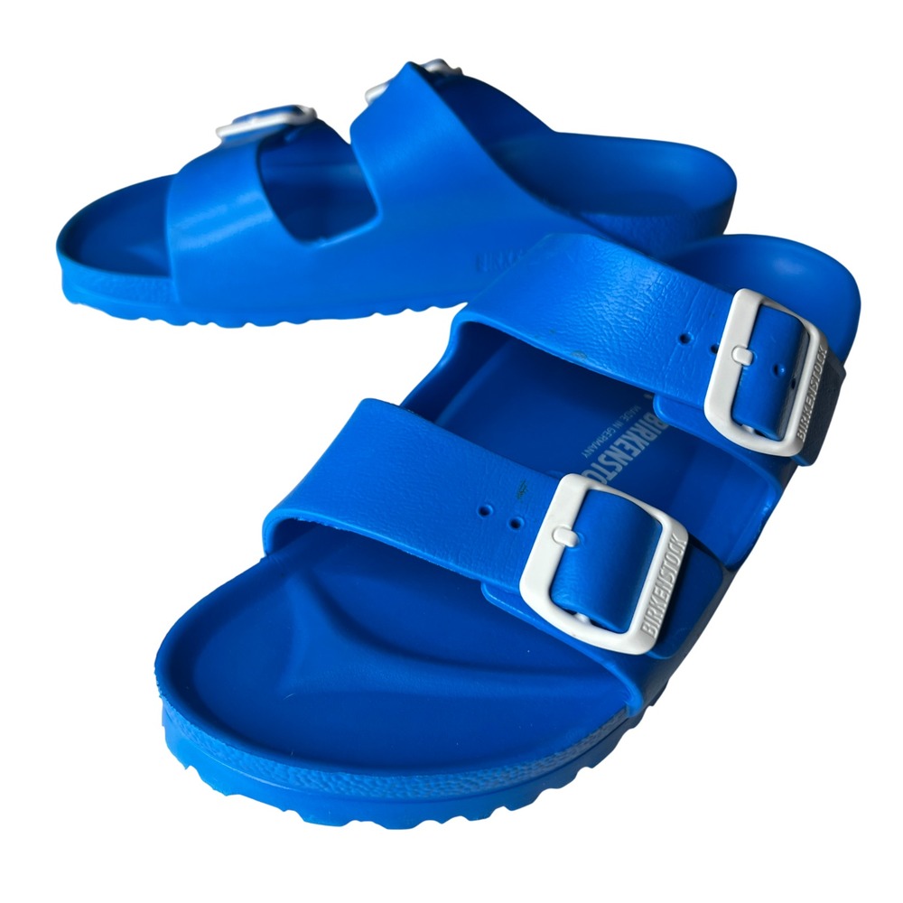 Birkenstock EVA Blue Rubber Arizona Slides Sandals Size EU 41 US L10 M8 Narrow